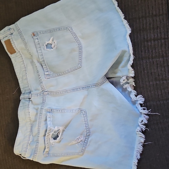 Garage Blue Distressed Jean Shorts - Picture 3 of 3